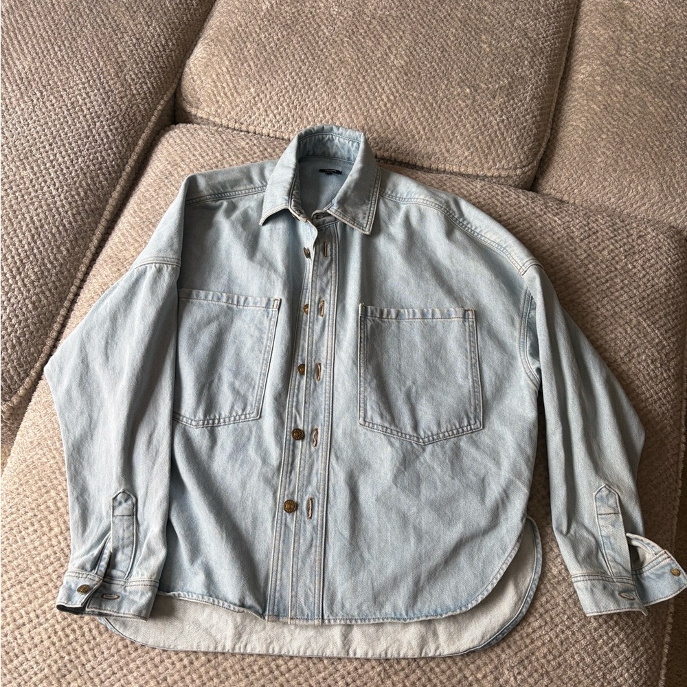 Express Light Blue Shirt Jacket